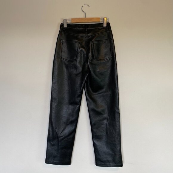 Wilfred High Rise Melina Cropped Pant in Black Vegan Leather, Ladies/Women's 2 - Picture 4 of 6